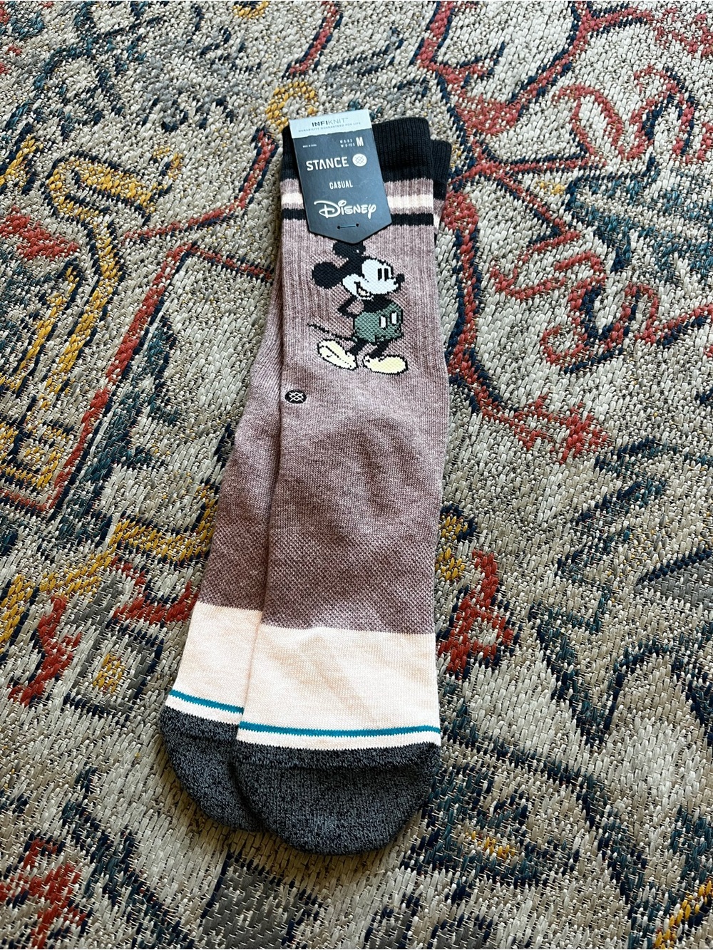 Stance Disney Mickey Crew Socks - Light Purple, Black, Gray